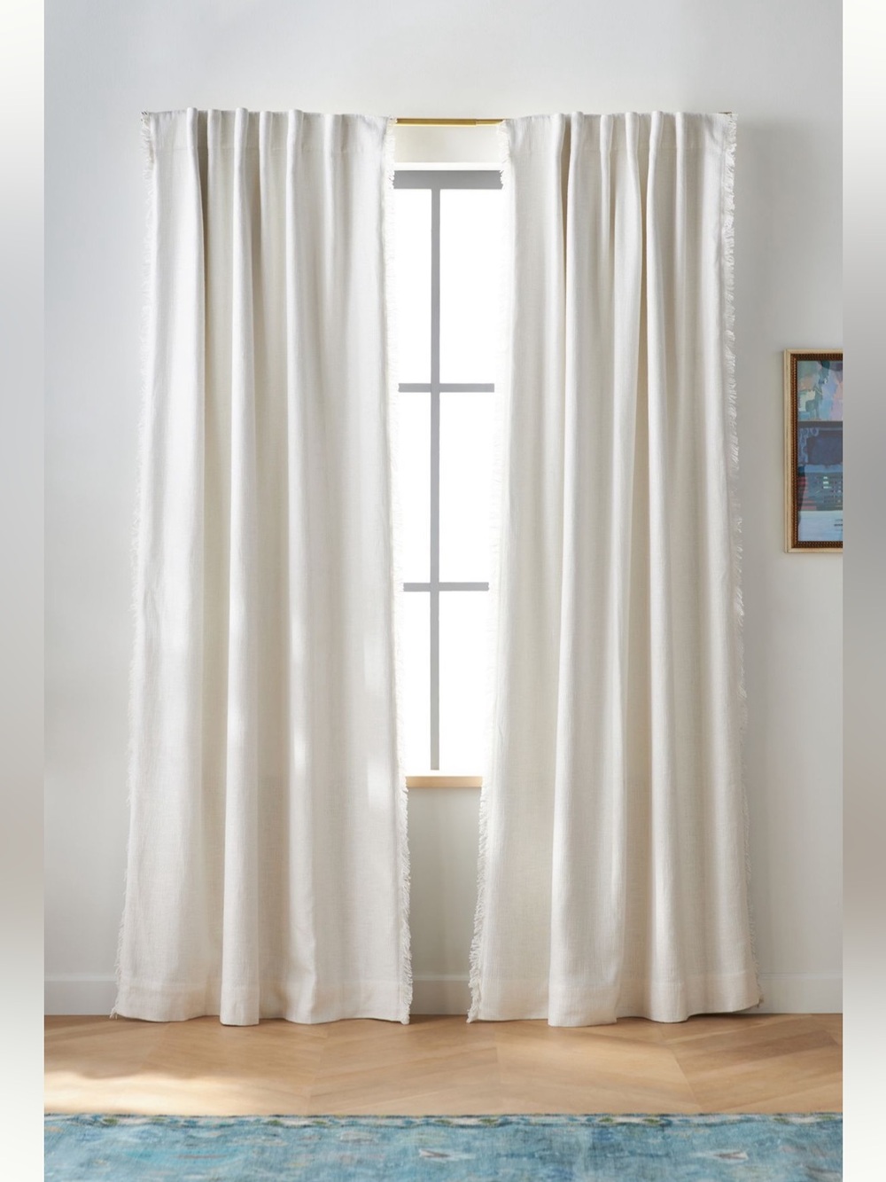 Anthropologie Luxe Linen Blend Woven Blackout Curtains 108 x 50 Pair NWT READ